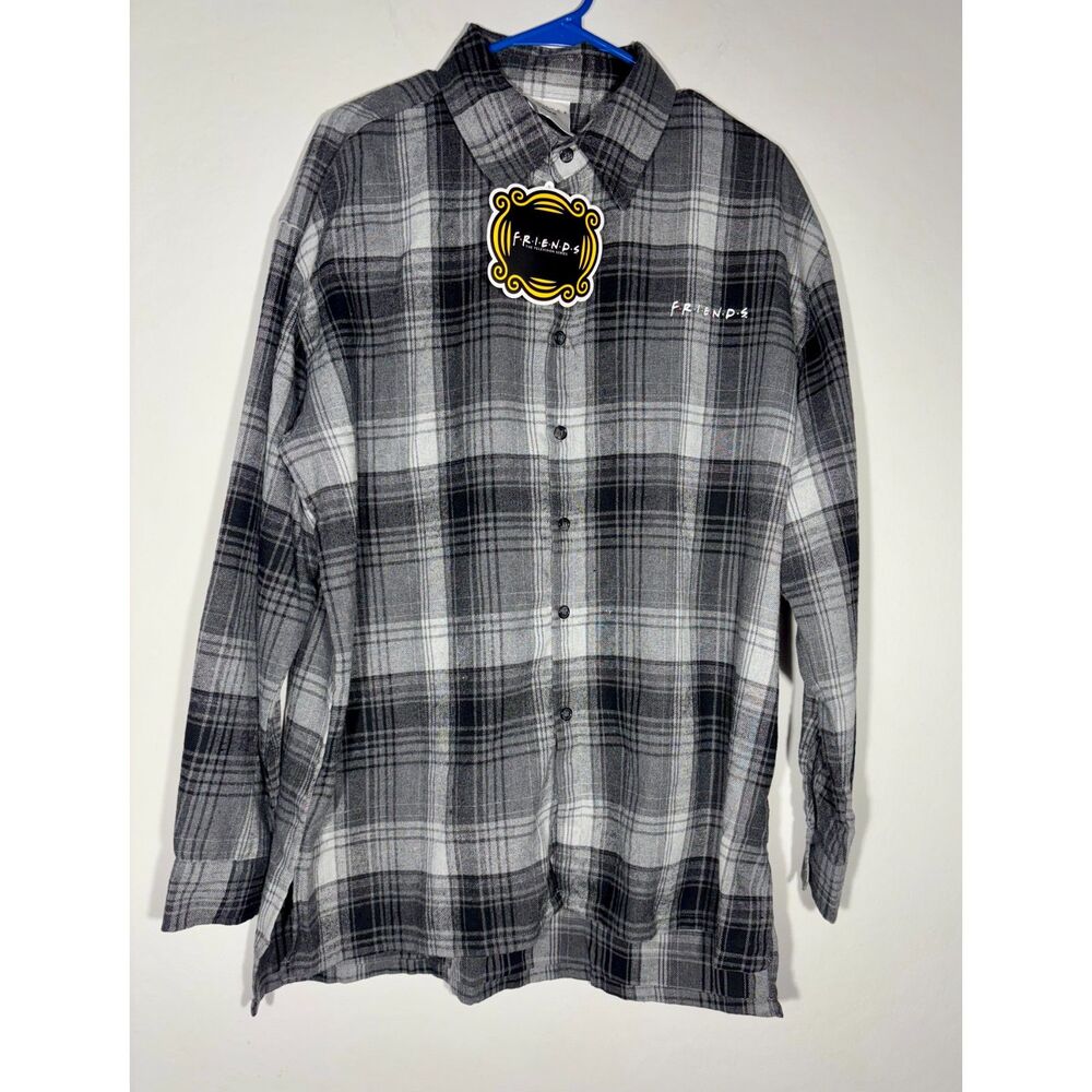 Friends TV Series Plaid Flannel Shirt Red Car Graphic Lift & Slide Size M